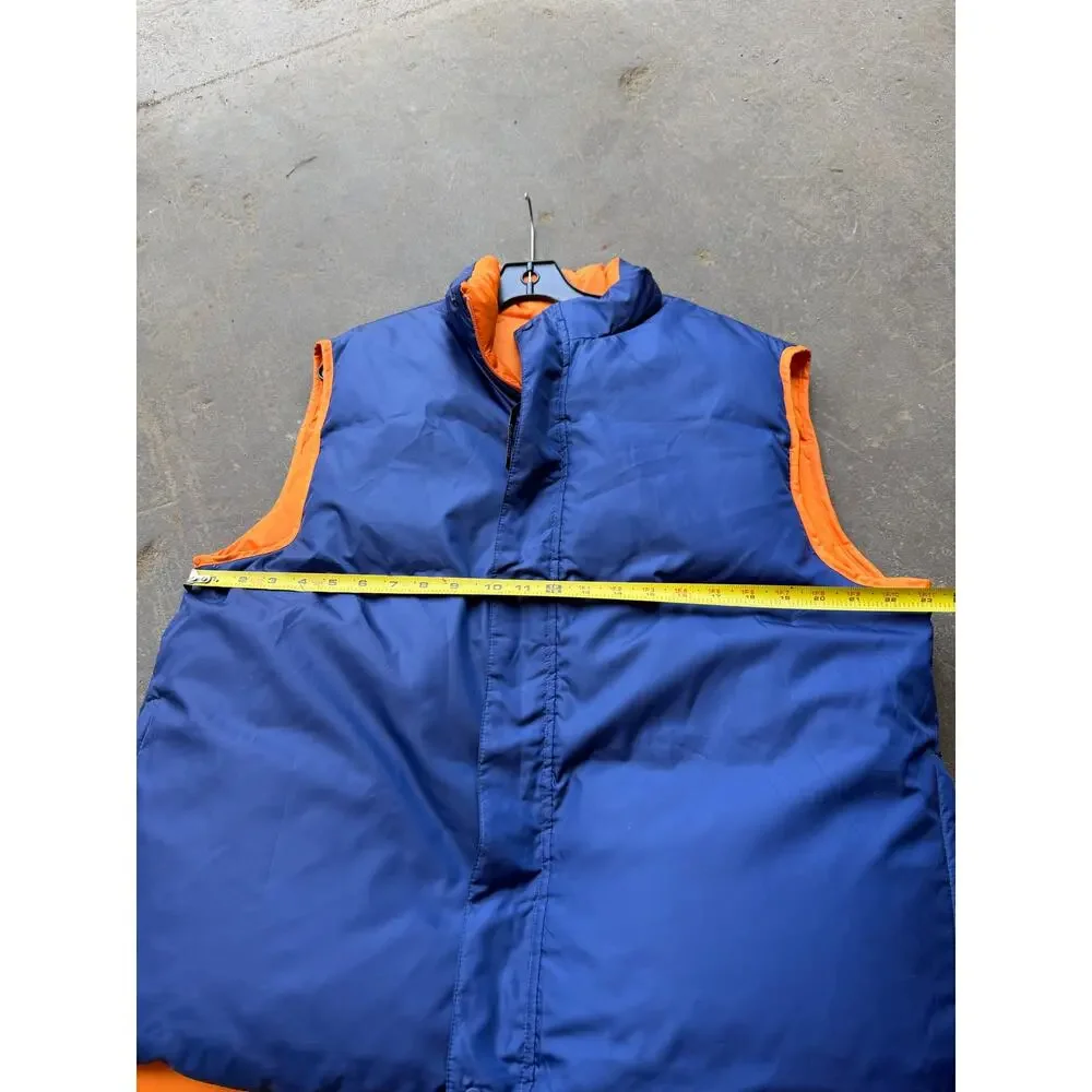 L.L. Bean Men's Goose Down Insulated Puffer Vest – Blue / Orange – Size Large